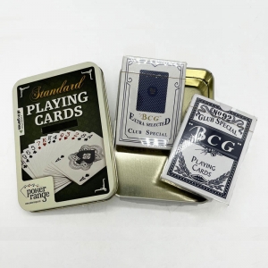 Карты игральные пластиковые 2 шт. в металлическом футляре 