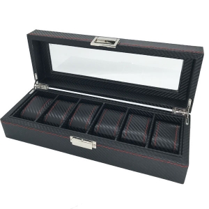 Шкатулка для хранения часов Карбон HT-06 на 6 шт.