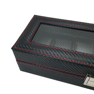 Шкатулка для хранения часов Карбон HT-06 на 6 шт.