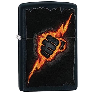 Зажигалка Zippo 218-CI412372 Lightning Bolt Fist with Flame