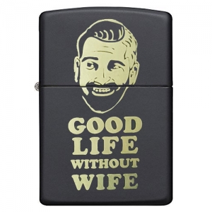 Зажигалка  Zippo 218 GOOD LIFE WITHOUT WIFE