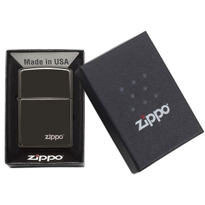 Зажигалка  Zippo 24756ZL Ebony with Zippo Logo