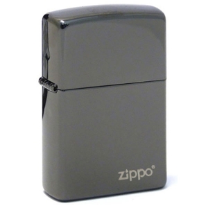 Зажигалка  Zippo 24756ZL Ebony with Zippo Logo