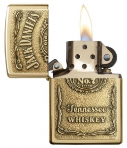 Зажигалка Zippo 254BJD428 Jack Daniels Label Brass Emblem