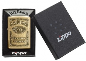 Зажигалка Zippo 254BJD428 Jack Daniels Label Brass Emblem