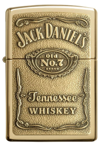 Зажигалка Zippo 254BJD428 Jack Daniels Label Brass Emblem 