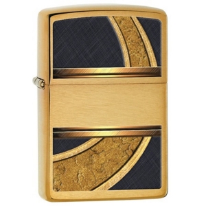 Зажигалка  Zippo 28673 Gold and Black Design Brushed Brass