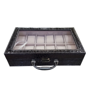 Шкатулка для хранения часов Croco Black на 12 шт.