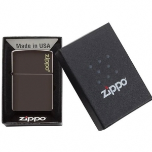 Зажигалка  Zippo 49180ZL Brown with logo