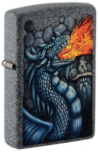 Зажигалка Zippo Fiery Dragon Design Iron Stone 49776
