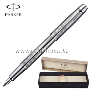Ручка перьевая Parker 'IM' Shiny Chrome Chiselled S0908640