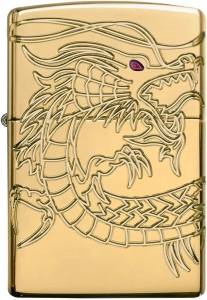 Зажигалка Zippo 29265 Armor Multicut Dragon, Gold Plate