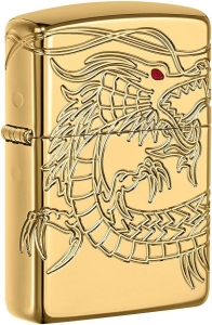 Зажигалка Zippo 29265 Armor Multicut Dragon, Gold Plate