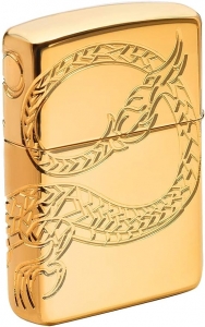 Зажигалка Zippo 29265 Armor Multicut Dragon, Gold Plate