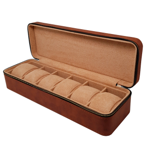 Шкатулка для хранения часов нубук на 6 шт.