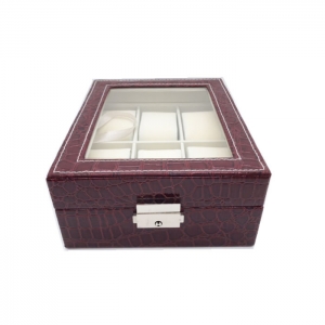 Шкатулка для хранения часов Croco Red прямоугольная 6 шт.