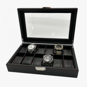 Шкатулка для хранения часов Карбон HT-12 на 12 шт.
