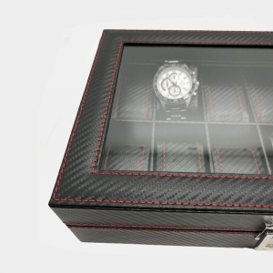 Шкатулка для хранения часов Карбон HT-12 на 12 шт.