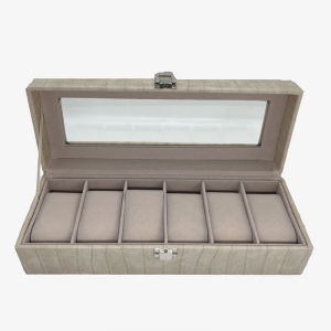 Шкатулка для хранения часов E-24 белый на 6 шт.