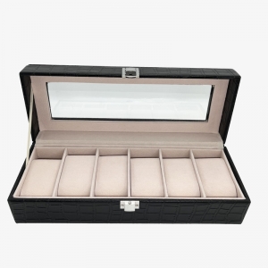 Шкатулка для хранения часов E-24 черный на 6 шт.