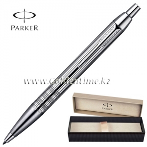Ручка шариковая Parker 'IM' Shiny Chrome Chiselled S0908660